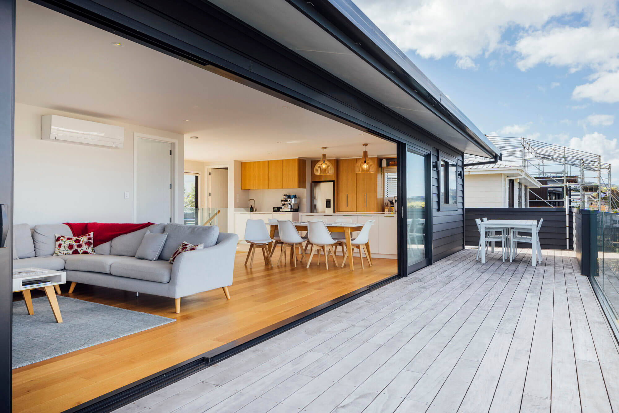 living room with patio on the outside